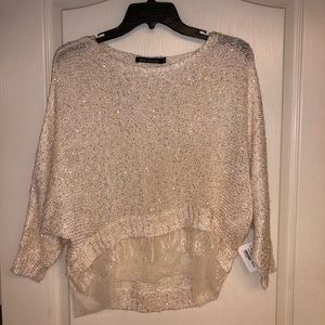 NWT Mechant Cropped Cream Lace Sweater Size Small